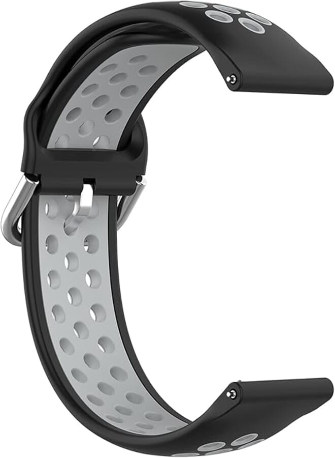 Compatible For YAMAY SW022 Replacement Band, Dual-Colors Replacement Silicone Wrist Strap Band For YAMAY SW022/Imilab kw66/Xiaomi Haylou RT LS05S(Silicone Black + Grey)